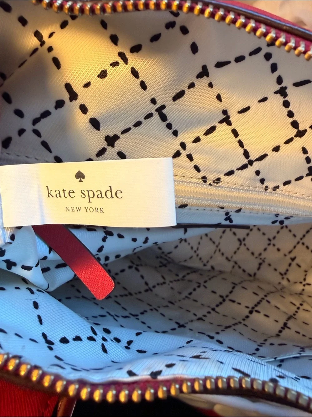 Kate Spade Red Saffiano Leather Satchel Crossbody Bag + Dust Bag
